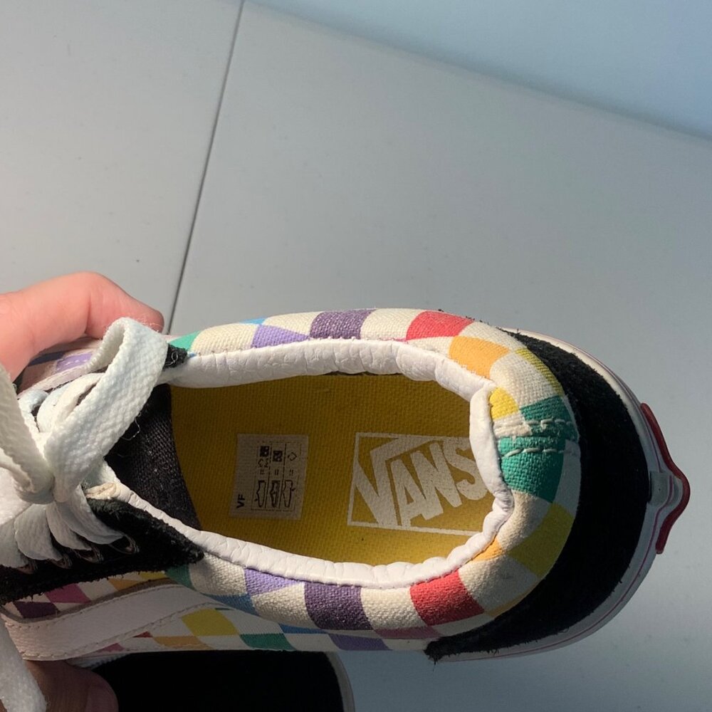 Vans Kids Sz 1 Off the Wall Checkerboard Multicolor Sneakers 721356 Skater Shoe - Picture 9 of 9